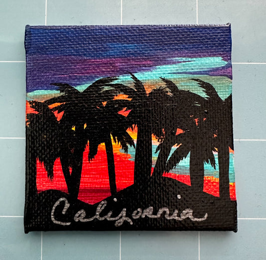 Hand Painted Magnet - California