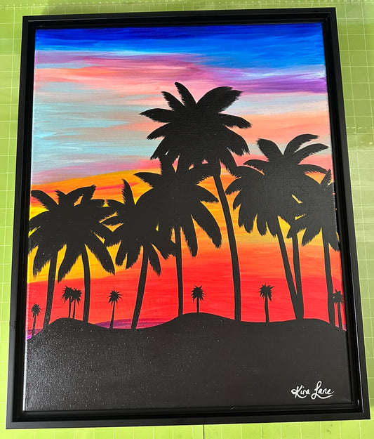 16 x 20 Canvas Painting - Cali Sunset