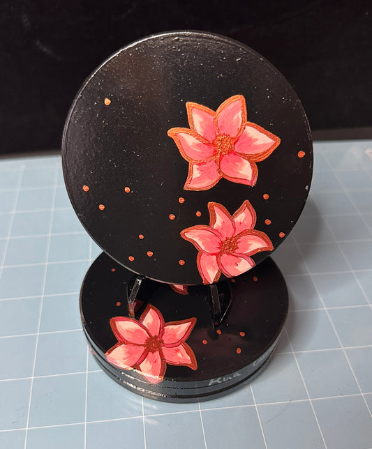 Hand Painted Coasters - Black & Rose Gold
