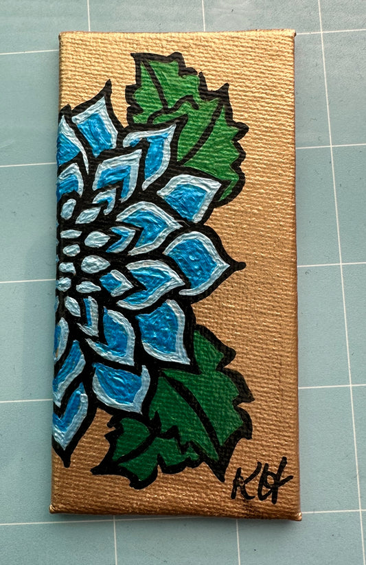 Hand Painted Magnet - Blue Flower